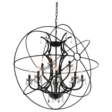 Campechia 12 Light Up Chandelier With Brown Finish