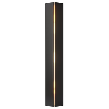 Gallery Small Sconce, Black Finish, Ivory Art Glass