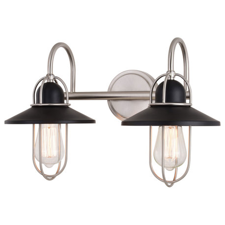 Vaxcel Lighting W0402 Galena 2 Light 18"W Vanity Light - Matte Black / Satin