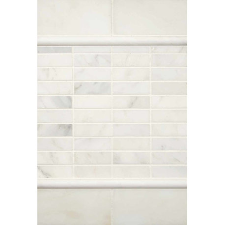 Carrara White Pencil Polished Molding , 10 Pieces