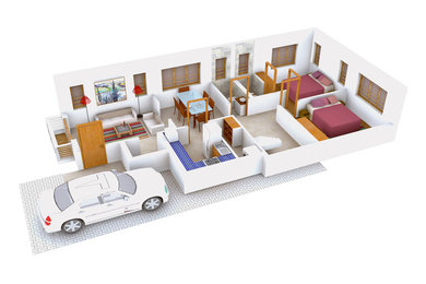 3D Rendered House Floor Plans & Designs