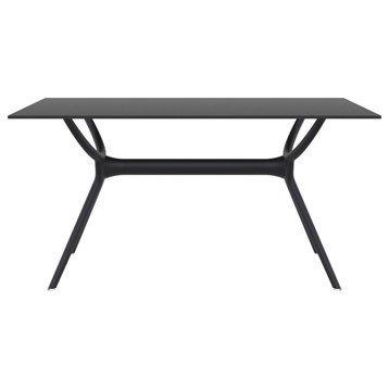 Compamia Air Rectangle Dining Table, 55", Black