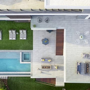 Los Tilos Hollywood Hills modern terraced hillside home for resort style outdoor