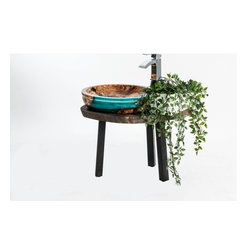 Round blue resin basin - Bathroom Vanity Units & Sink Cabinets