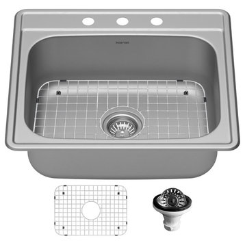 Karran USA PT30-PK1 Profile 25" Drop In Single Basin Stainless - Satin Brushed