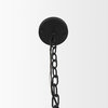 Edie Matte Black Metal With Frosted Glass Globes 6-Light Chandelier
