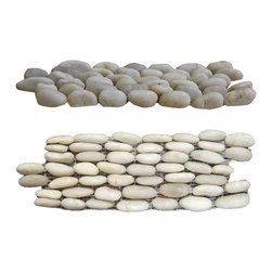 Off White Standing Pebble Tile - Products