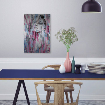 "Hello Beauty II" Painting Print on Brushed Aluminum