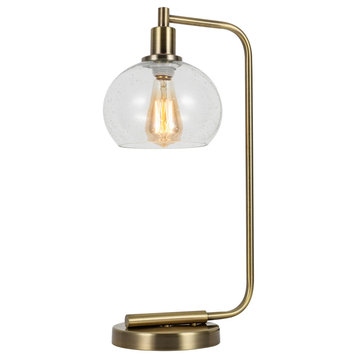 Austin Clear Seedy Elliptical Ball Table Lamp with ST64 Bulb