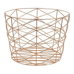 Bloomingville Round Metal Storage Basket, Copper - Products