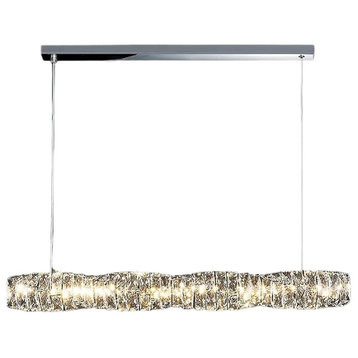 MIRODEMI® Belvédère | Luxury Crystal Chandelier for Kitchen, Chrome, L39.4xw4.7xh4.7", A, Cool Light / Dimmable