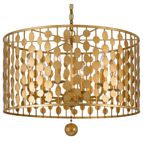 Layla 6 Light Antique Gold Chandelier