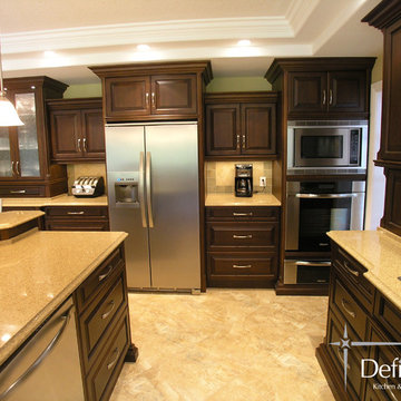 Cherry Kitchen with Multi-Level Island