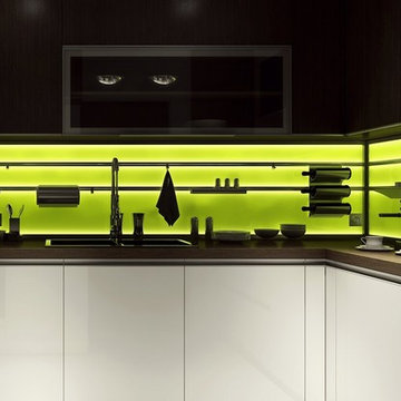 Aluminum Wall System / LED Backlit Glass