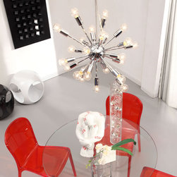 Zuo Pulsar Ceiling Lamp Chrome - SKU: 50028 - Pendant Lighting