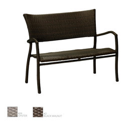 Skye Modern Woven Resin Wicker Outdoor Bench by Summer Classics - Outdoor Benches