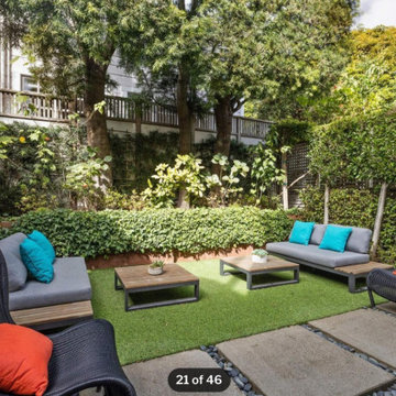 Child-Safe Backyard Extends Chic Indoor Entertainment Area