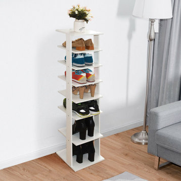 Costway Wooden Shoes Storage Stand 7 Tiers Shoe Rack Organizer Multi-shoe Rack