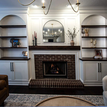 Custom Fireplace Built-in Cabinetry with Accent Lighting