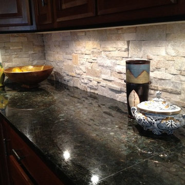 Stacked Stone Backsplash