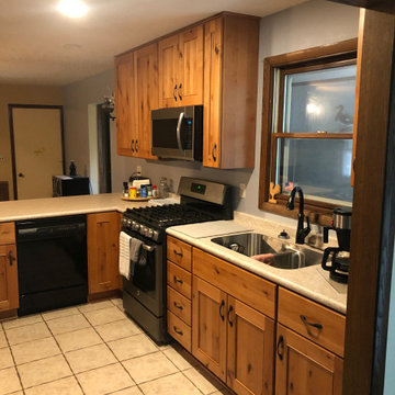 Craftsman Style Kitchen Remodel Done in Knotty Alder