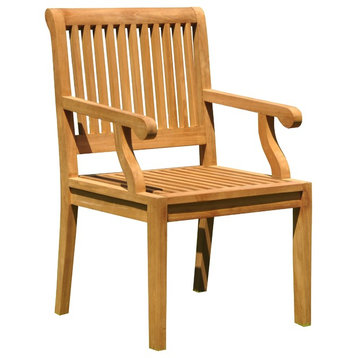 Sack Arm Chairs, A Grade Teak Outdoor Patio Dining Chairs, Set of 2
