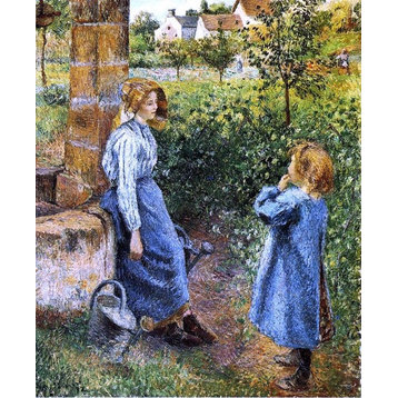 Camille Pissarro A Young Woman and Child at the Well Wall Decal