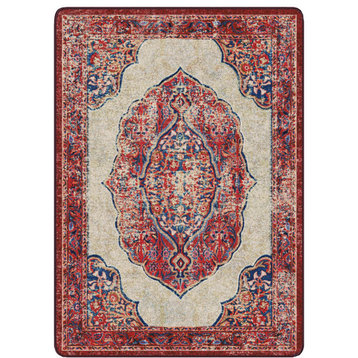 Jules + Cole Camilla Premium Area Rug | Traditional/Persian/Boho, Red, Indoor, Fall Harvest, 4'x5' Rectangle