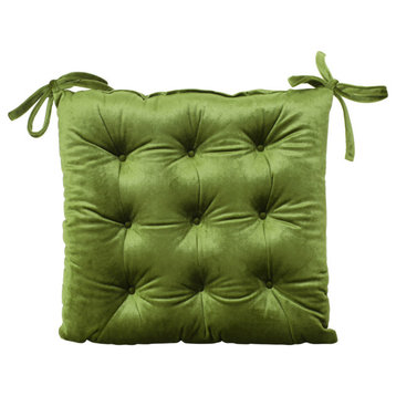 Armstrong Tufted Velvet Dining Chair Cushion, Sage
