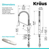 Kraus Oletto Commercial Pull-Down 1-Handle Kitchen Faucet Spot-Free SS, 2-Functn