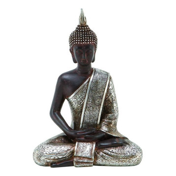 Black Polystone Sculpture Buddha 44129