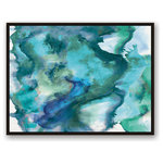 DDCG - Watercolor Waves Canvas Wall Art, 40"x30", Framed - This canvas print features a watercolor waves abstract design. The wall art is printed on professional grade tightly woven canvas with a durable construction, finished backing, and is built ready to hang. The result is a remarkable piece of wall art that is worthy of hanging inside your home or office.