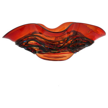 GlassOfVenice Murano Glass Vesuvio Centerpiece Bowl