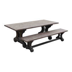 Mortise & Tenon Custom Furniture Store in Los Angeles - Gothic Reclaimed Wood Trestle Dining Table - Dining Tables