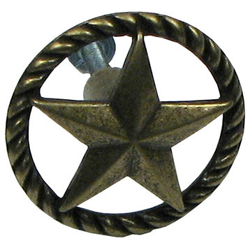 Antique Brass Star Drawer Handle Each