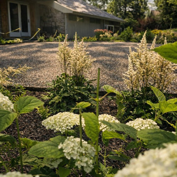 White Hydrangea Planting Bed Installation