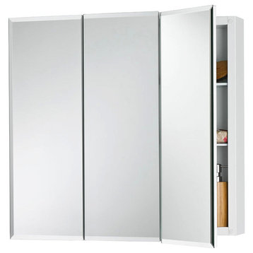 Jensen 255230 Horizon Surface Mount 3-Door Mirrored Medicine Cabinet, 30"x28"