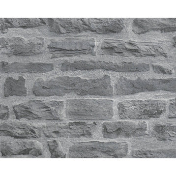 Faux Textured Wallpaper Featuring Stone Wall, 319442
