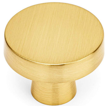 [10-PACK] Cosmas 5234BB Brushed Brass Round Contemporary Cabinet Knob