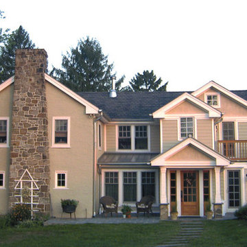 Gable Forms, windows and details harmonize with historic original