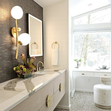 Japanese Inspired Primary Bathroom and adjoining Dressing Room