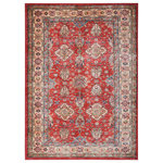 Nourison - Nourison Fulton 5' x 7' Red Vintage Indoor Area Rug - Add an extra layer of coziness to your space with this red vintage-inspired rug from the Fulton Collection. The ornately printed Persian pattern, finished with a wide border and artful fade, brings timeless style home. With a flat pile that does not shed and a non-slip backing, this traditional rug fits seamlessly in a variety of settings including your living room, bedroom, dining room, and kitchen.