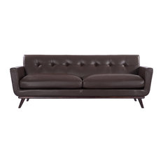 Deep Sofas Houzz Karl Jackie Midcentury Modern Clic Sofa Aniline Leather Deep Brown Sofas