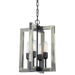 ArtCraft - ArtCraft AC11654BK Gatehouse - Four Light Chandelier - Made in North America with pride, the "Gatehouse"Gatehouse Four Light Beach Wood/Black *UL Approved: YES Energy Star Qualified: n/a ADA Certified: n/a  *Number of Lights: Lamp: 4-*Wattage:100w Medium Base bulb(s) *Bulb Included:No *Bulb Type:Medium Base *Finish Type:Beach Wood/Black