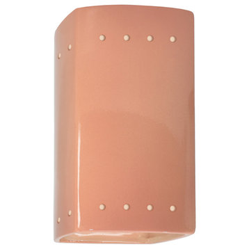 Ambiance ADA Small Rectangle With Perfs Wall Sconce, Closed, Gloss Blush, LED