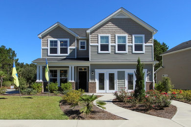 Transitional exterior home idea in Atlanta