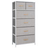 Wide Vertical Home Storage 6 Drawers, Light Gray
