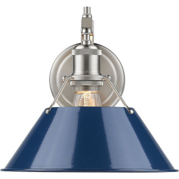 Orwell Wall Sconce - Pewter, Navy Blue