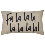 Manor Luxe - Fa LaLaLaLa Embroidered Pillow, 12"x20" - Fa la la la la embroided pillow bring to your home! This collection creates a warm and festive setting for your holiday gatherings! Make this appealing for any Christmas holiday setting. ,Elegant Embroidered,Matching Pillow and table runner available,Made of premium quality polyester, durable and reusable. Machine Wash Cold Separately, Gently Cycle Only, No Bleach, Tumble Dry Low, Do Not Iron, Low Temperature If Necessary,Invisible zipper with removable insert,Perfectly accented with these warm and inviting holiday decorations!,Premium Quality. ,Perfect Christmas Gifts.