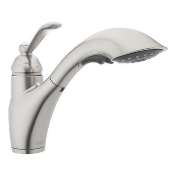 Franke 115.0287.056 Single Handle Pull Out Kitchen Faucet Satin Nickel